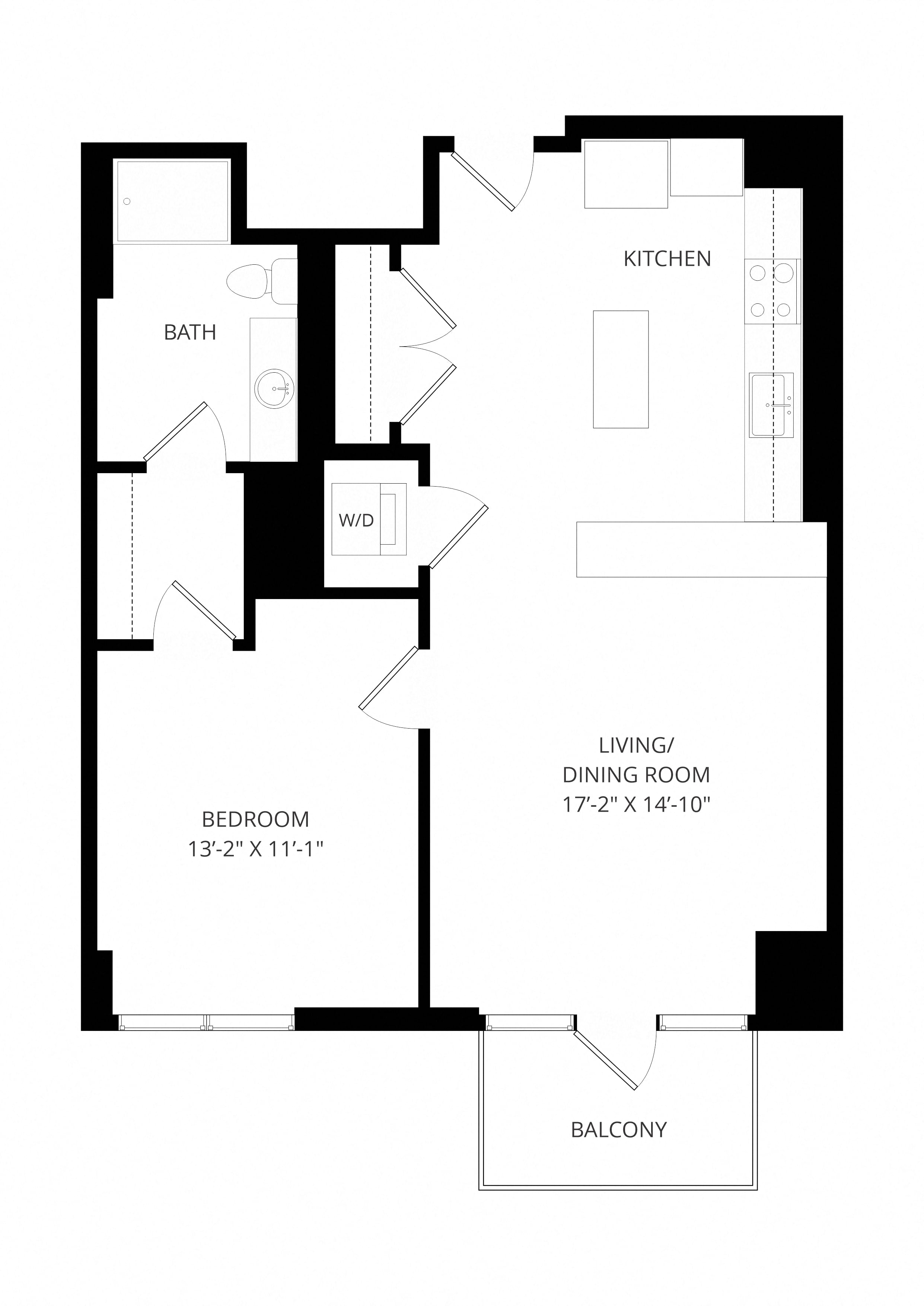 1x1p B17 floor plan